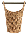 Bankuan Braided Oval Toilet Paper Basket With Wood Bar No Brainer Access And Storage Decorative Wicker Toilet Roll Holder