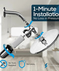 Exploded view of Ultra Shower Filter Cartridge Replacement For High Output Shower Heads With Spa Quality Water This Three Pack Delivers Premium Filtration That Removes Up To Ninety Five Percent Of Chlorine, Heavy Metals, Sediments And Impurities showing tool-free installation.