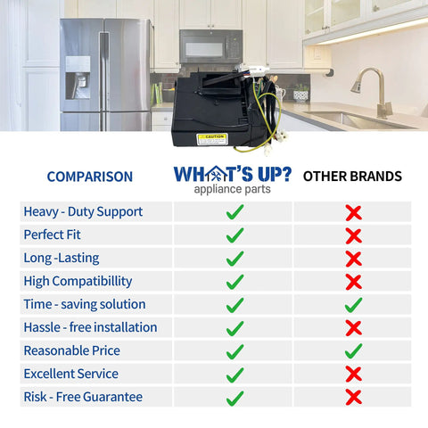 Comparison chart for Refrigerator Inverter Control Board Replacement For GE Refrigerators With Embraco Vcc3 1156 K8 F 90 Compatibility