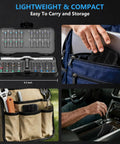 Open 50 In 1 Ratchet Screwdriver Set With Magnetic Bits And Compact Case Portable Do It All Tool Kit shown in use and carrying