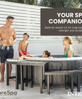 PureSpa Bench Set For Inflatable Hot Tubs 2 Medium And 2 Tall Seats With Built In Storage Compatible With 4 Person Round Spas