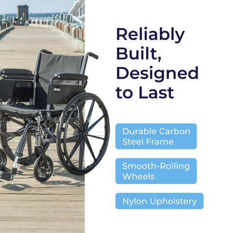 Cruiser Iii Lightweight Folding Wheelchair With Mag Wheels And 20 Inch Plush Seat Flip Back Arms Swing Away Footrests on wooden walkway.