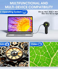 Handheld Digital Microscope With Light 100X Fixed Focus, 2 Inch LCD Screen, LED Illumination connected to laptop for photo and video use