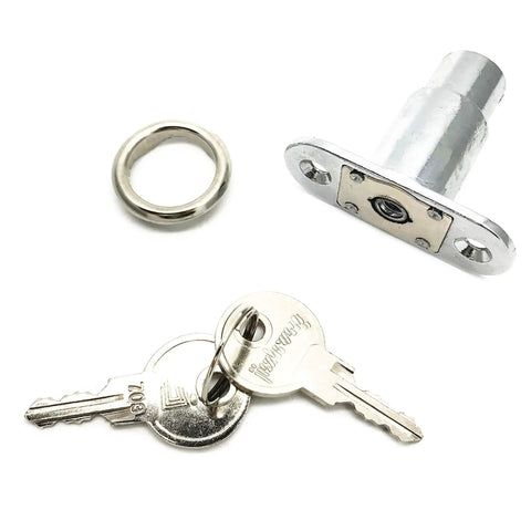 No Sweat Installation Heavy Duty Push Plunger Lock Cabinet Safety Latch keyed different chrome finish zinc alloy push button security for glass doors and shelves 19mm cylinder two pack with keys and cylinder.