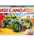 Box of Deluxe 3 In 1 Pull Back Buggy STEAM Model Building Kit For Kids 5 And Up with display of green pull-back vehicle.