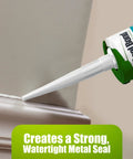 Gutter And Seam Sealant White For Weatherproofing And Flexible Bonding 100 Percent Solids No Shrinkage applied on trim