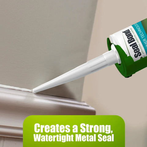 Gutter And Seam Sealant White For Weatherproofing And Flexible Bonding 100 Percent Solids No Shrinkage applied on trim
