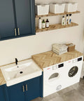 Built Tough Hella Sturdy Chevron Butcher Block Countertop 72 By 25 By 1.5 Inches Unfinished Acacia Solid Wood Table Top for laundry room sink.