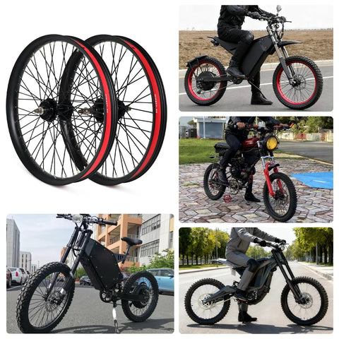 Heavy Duty 20 Inch Bike Wheel Set Front And Rear With 1.85 Inch Wide Double Wall Aluminum Rims, 12 Gauge 48 Spokes, Disc Brake MTB