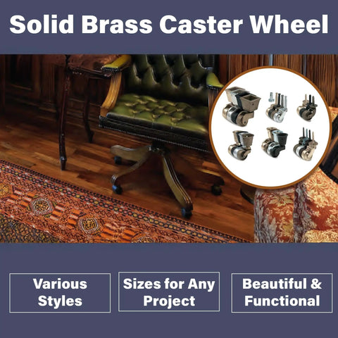 Top Notch Solid Brass Furniture Casters Featuring Vintage Round Cup Design And Slick Swivel Action For Heavy Duty Glide and Smooth Home Upgrade Projects in stylish setting.