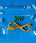 2000ml 24/40 Borosilicate Glass Distillation Apparatus Lab Kit with flasks, tubing, and glassware components.