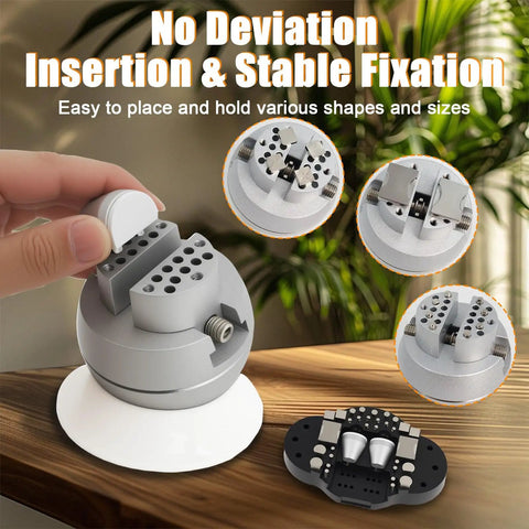 Ball Vise Engraving Block Set for Jewelry Making, 3 Inch Diameter, 360 Degree Rotation, Includes 35 Attachments, Stainless Steel