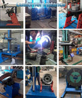 Slick Heavy Duty Welding Rotary Table With Adjustable Tilt Turntable Built Like A Tank For Pipe Fitting And Flange Work Smooth Operator supports multiple welding setups.