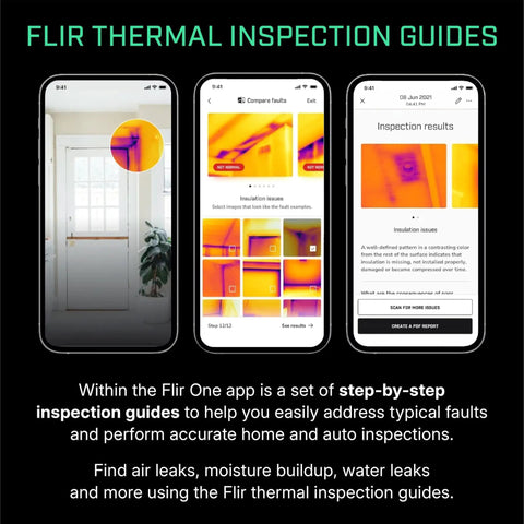 Edge Pro Wireless Bluetooth Thermal Imaging Camera For Smartphones, Works With iOS And Android app interface guide