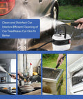 Piudoiliy 2500W Handheld Steam Cleaner Hits 105°C High Pressure In Just 10 Seconds used for cleaning car interiors and tires.