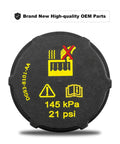 Coolant Reservoir Cap Replacement Fits Mustang GT F150 EcoBoost V6 V8, Lincoln MKZ, Escape 2013-2019, Land Rover Volvo 2020-2021, Coolant Overflow Cap Cold Case Radiator Cap DG93-8101-AA top view showing pressure ratings