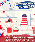 Kids Telescopic Fishing Pole Set With Spincast Reel Net Bucket Tackle Box And Travel Bag Portable Starter Kit For Boys And Girls