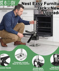 Heavy Duty Furniture Jacks 2 Pack Labor Saving Lifting Handles For Sofas Beds And Cabinets Up To 360 Lbs Capacity in use under oven.
