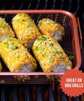 Copper Air Fryer Tray Set For Oven And Toaster Oven, 2 Piece Basket And Baking Pan grilling corn on mesh crisper tray