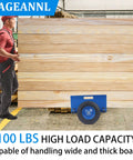 Heavy Duty Panel Dolly For Doors And Drywall, 1100 Pound Capacity, All Terrain Workhorse Slab Cart With 10 Inch Solid Wheels