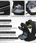 Interior view of Rugged Waterproof Tactical Daypack for Men with MOLLE webbing, showing organized pockets and compartments for storage.