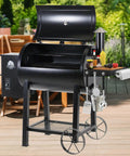 Grill Side Shelf Caddy For Pit Boss 700 And 820 Pellet Grills Easy Access Serving Tray With Paper Towels Holder And 3 Hooks Durable Mounting Shelf
