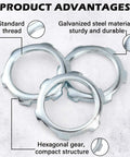 Bulk Pack 50 Pcs Rigid Conduit Lock Nuts, Galvanized Steel Sealing Nuts for IMC Electrical Conduit Fittings, showing three nut designs