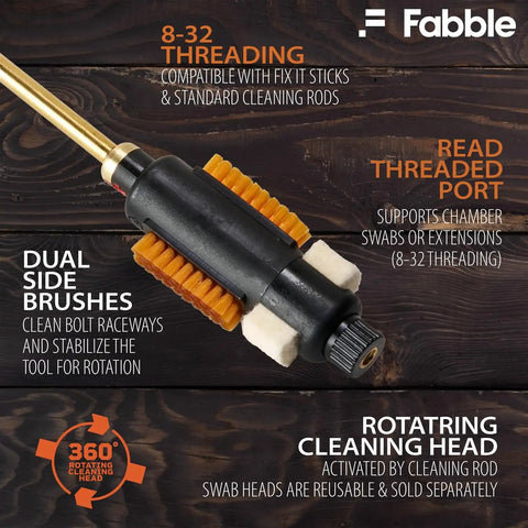 Badass Bolt Action Cleaner Bundle For Model 700 Platform With Quick Action Brush features dual side brushes for effective cleaning.