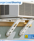 No Drill Window AC Bracket For Easy 3 Minute Install Heavy Duty Steel Construction Supports Up To 220 Lbs installed on window