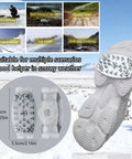 Image showing 25 Teeth Anti Slip Shoe Covers For Winter Hiking Snow Walking And Skiing Portable Universal Traction Cleats attached to a boot.