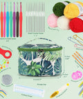 Beginner Crochet Kit With Yarn And Tools Learn To Crochet Set Includes Ergonomic Hooks And A Dope Range Of Accessories In Leaf Bag