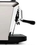 Side view of Oscar Direct Connect Version Black Espresso Machine With Copper Boiler For 110V Power Compact 32 Cm Wide Space Saver