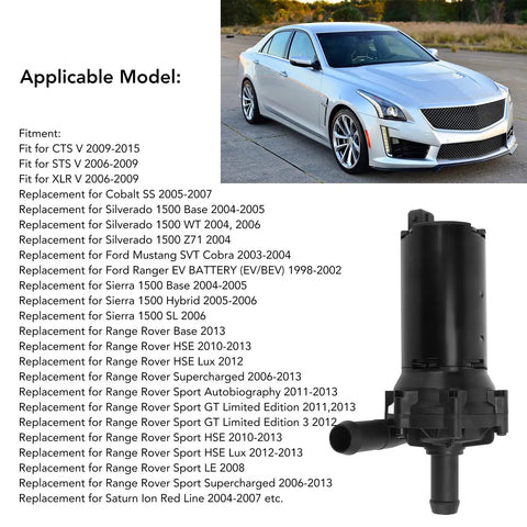 Heavy Duty Electric Auxiliary Water Pump Upgrade Engine Cooling Rig For Supercharger Intercooler Heat Dissipation Keep It Chill After Shutoff Direct Swap For Ford Svt Cobra 2003 2004 next to a silver sedan.
