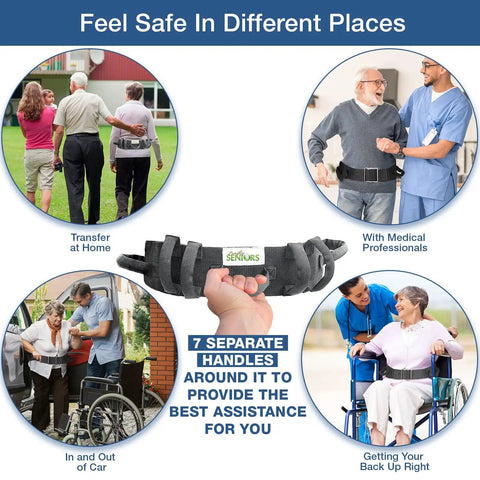 Seven Handle Gait Belt for Seniors Easy Quick Release Transfer Belt With caregiver assistance in various scenarios