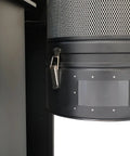 Close-up of 2 HP 220V HEPA Cyclone Premium Beast Dust Collector With Quiet Swing Away Doors LED Drum Full Indicator Acoustic Foam Insulated Cabinet
