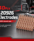 40 Pack 120926 Electrode Replacement For 1000 1250 1650 Plasma Cutters Torch Consumables Compatible With RT60 RT60M T60