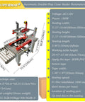 Crush Your Shipping Rush Like A Boss With This Smooth Auto Carton Sealer Machine For Quick Box Taping showing sealing parameters and dimensions.