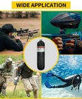 Wide application of Carbon Fiber 4500 PSI Air Tank 3L with Carrier Bag Dual Gauge Valve for PCP Paintball Rifles and Games