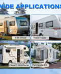 Trail Tough Tankless Camper Water Heater Cranks Out Instant Hot Water With Trusty 12V Propane Ignition For Stress Free Rv Showers And Chill Camping Sessions displayed on various RV styles.