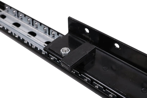 Hella Sturdy Steel Table Extension Brackets With Smooth Glide Rollers For Quick Flip Dining Or Coffee Desk Upgrades In Sleek Black Finish, close-up view of roller mechanism.
