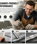 Man using Low Temp Welding Rods Kit For DIY Fixes Flux Core Aluminum Brazing Rods That Melt Easy With A Lighter, step-by-step overview