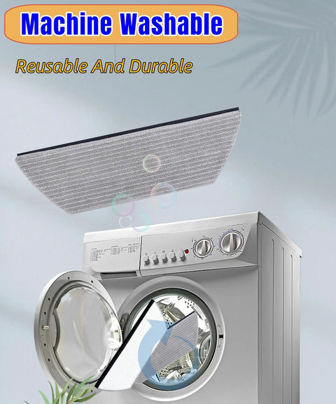 Replacement Mop Pads For Robot Vacuums, Washable Reusable Microfiber Soft Pads shown above washing machine