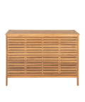 Outdoor Acacia Wood Storage Cabinet With Two Drawers And Double Door Shelf For Garden Poolside And Patio Weather Resistant Natural Finish
