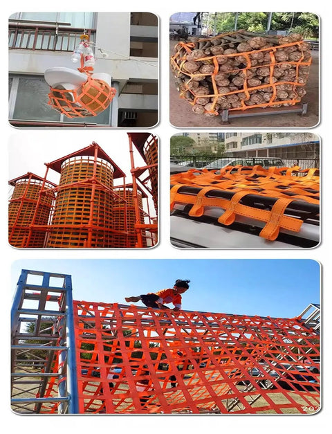 Heavy Duty Reusable Cargo Net With Reinforced Straps For Safe Hoisting And Transport, 3 Ton Capacity, 240 By 240 Cm Grid