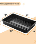 Durable 5 Pack Seed Starter Trays For Indoor Or Outdoor Gardening 17 By 10 By 2.4 Inches shown with size dimensions