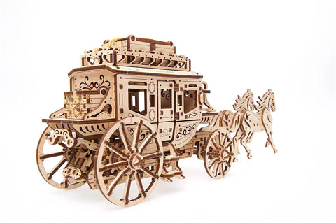 Stagecoach 3D Mechanical Model Kit, Wooden Brain Teaser And Puzzle For Adults And Teens, Wild West Carriage Build, Dope Detailed Wooden Puzzle For DIY Fun, Challenge And Display.