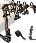 Heavy Duty 4 Bike Hitch Rack For Cars Trucks And SUVs With 2 Inch Receiver Foldable Design 3mm Steel Frame Straps
