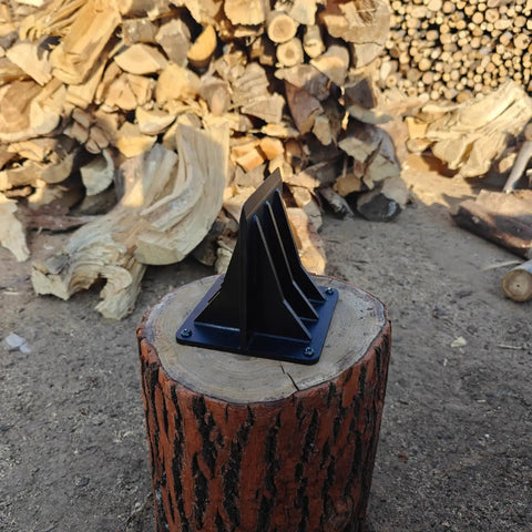 Efficient Manual Mid-Size Firewood Splitter For Home Garden Camping And Fireplace Use Wing Design Log Wedge on log stump