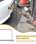 Heavy Duty 6 Pack Square Trailer Hitch Coupler Safety Pins With Lanyards Plus Locking Cotter Keys in use for towing.