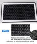 Tesla Model Y And Model 3 Cabin Air Filter Set Of 2 With HEPA And Activated Carbon, showing honeycomb activated carbon back